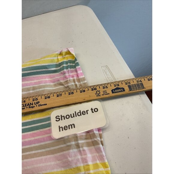 Ganni poplin Square Neck Puff Sleeve Blouse Top Size 34 US MED pink striped - Picture 7 of 8